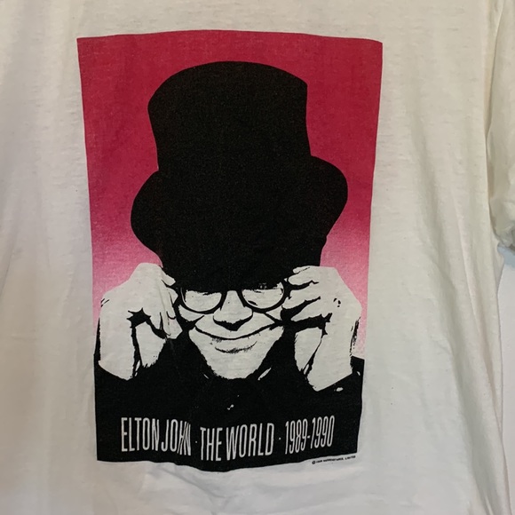 VINTAGE | Elton John 1989/90 Tour T-Shirt - Picture 3 of 9